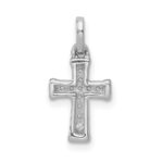 14k White Gold Small 1/20 carat Diamond Latin Cross Pendant - Image 3