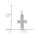 14k White Gold Small 1/20 carat Diamond Latin Cross Pendant - Image 4