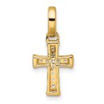 14k Small 1/10 carat Diamond Latin Cross Pendant - Image 3