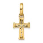 14k Small 1/5 carat Diamond Latin Cross Pendant - Image 3