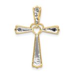 10K Rhodium Diamond Cross Pendant - Image 3