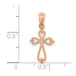 10K Rose Gold Diamond Accented Cross Pendant - Image 2