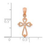 14K Rose Gold Diamond Accented Cross Pendant - Image 3