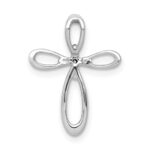 10K White Gold 1/20ct. Diamond Cross Chain Slide - Image 3