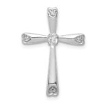 14k White Gold 1/10 carat Diamond Cross Chain Slide
