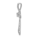 14k White Gold 1/10 carat Diamond Cross Chain Slide - Image 2