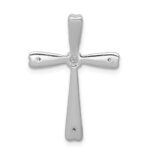 14k White Gold 1/10 carat Diamond Cross Chain Slide - Image 3