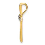 10K 1/20ct. w/Rhodium Diamond Cross Chain Slide - Image 2