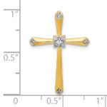 10K 1/20ct. w/Rhodium Diamond Cross Chain Slide - Image 4