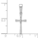 10K White Gold .02ct. Diamond Cross Pendant - Image 4