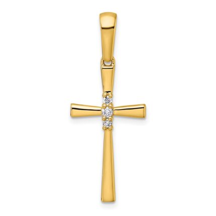 14K 1/15 carat Diamond Cross Pendant