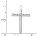 14k White Gold 1/10 carat Diamond Cross Chain Slide - Image 4