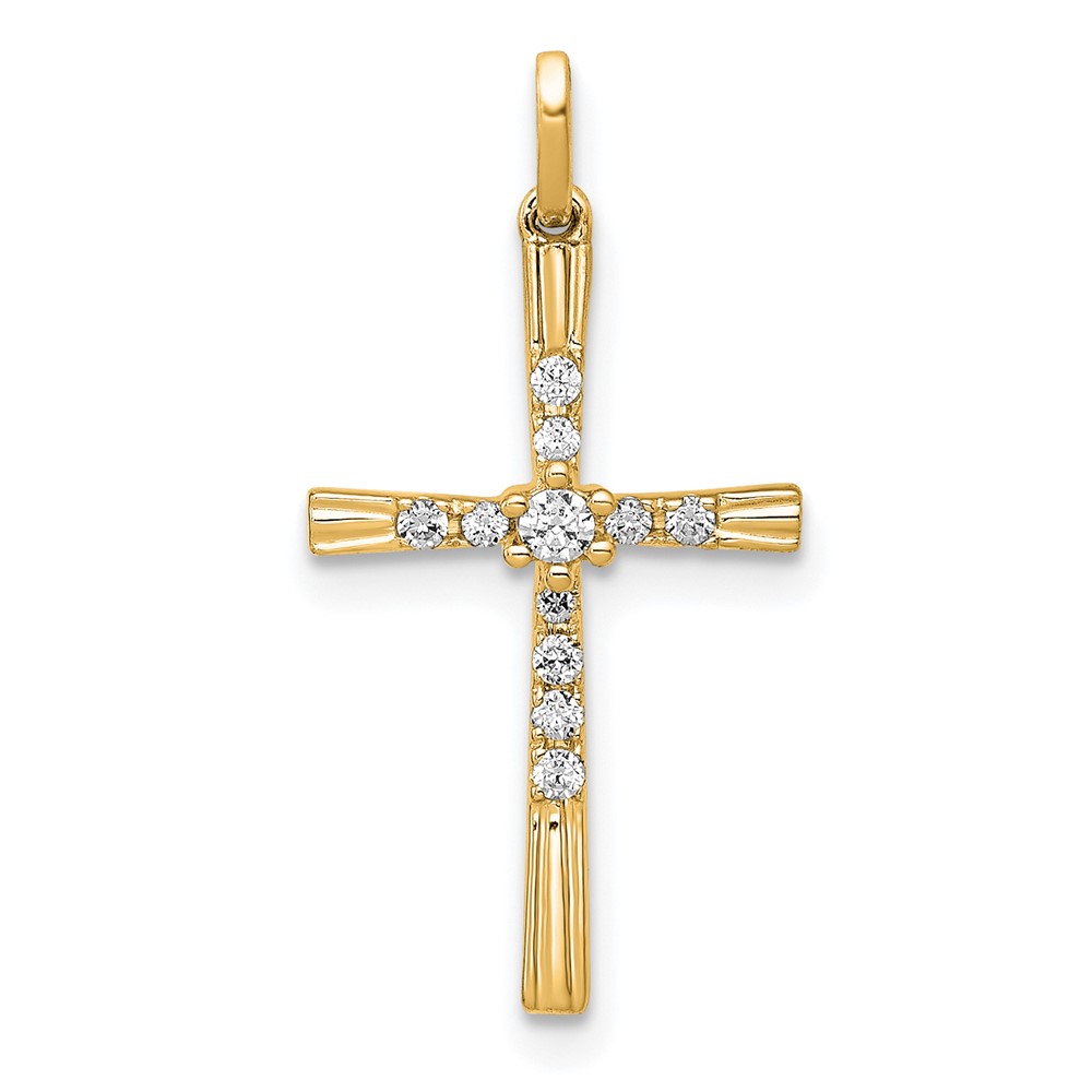 PM5010-010-1YA.jpg 10K 1/10ct. Diamond Cross Pendant - Image 1