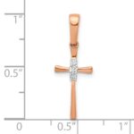 10k Rose Gold .03ct. Diamond Cross Pendant - Image 4