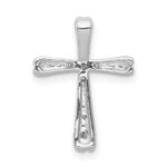 10K White Gold 1/20ct. 5-Stone Diamond Cross Chain Slide - Image 3