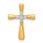 14k 1/20 carat Diamond 5-Stone Cross Chain Slide