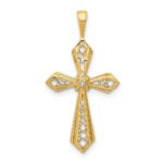 14k AA Diamond Passion Cross Pendant