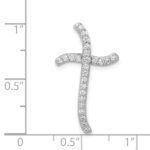 14k White Gold 1/4 carat Diamond Curved Cross Chain Slide - Image 4