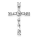 14k White Gold 1/3 carat Diamond Cross Chain Slide