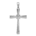 14k White Gold 1/20 carat Diamond Cross Pendant - Image 3