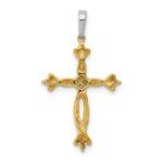 14k Two-Tone 1/20 carat Diamond Cross Pendant - Image 3