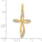10K 1/10ct. Diamond Cross Pendant - Image 4