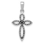 14k White Gold 1/5 carat Diamond Cross Pendant - Image 3