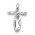 14k White Gold 1/15 carat Diamond Cross Omega Slide - Image 3