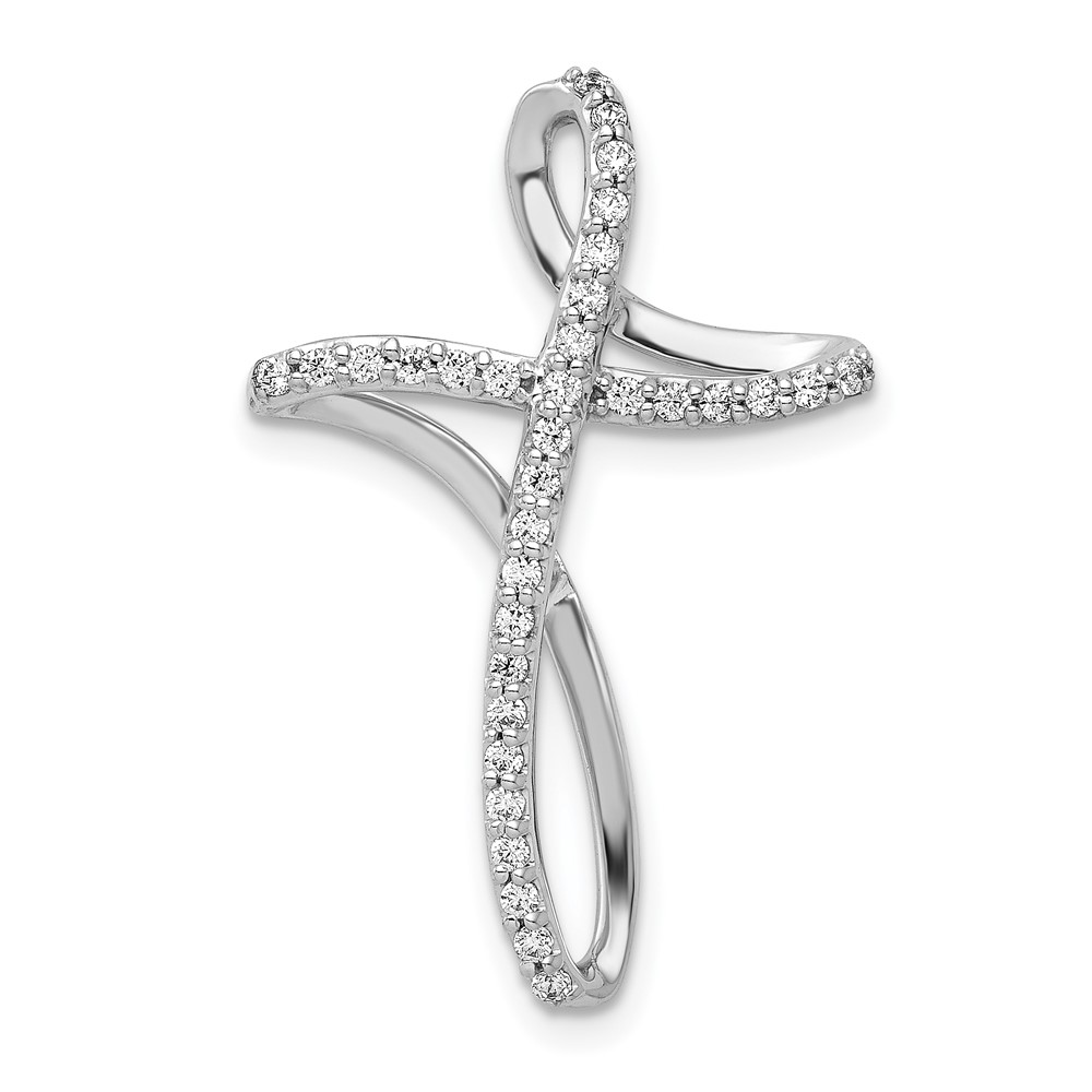PM5056-020-WA.jpg 14k White Gold 1/5 carat Diamond Cross Omega Slide - Image 1