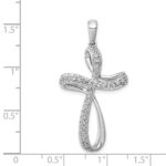 14k White Gold 1/5 carat Diamond Cross Pendant - Image 4