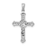 14k White Gold 1/6 carat Lab Grown Diamond VS/SI+ G+ Complete Cross Pendant - Image 3