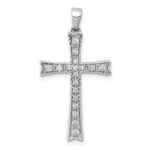 14k White Gold 1/5 carat Lab Grown Diamond VS/SI+ G+ Complete Cross Pendant