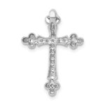 10K White Gold 1/4ct. Diamond Budded Cross Chain Slide - Image 3