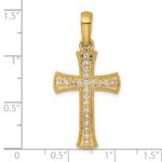14k  3/8 carat Diamond Cross Pendant - Image 4