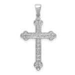 14k White Gold 1/10 carat Diamond Cross Pendant