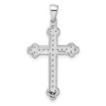 14k White Gold 1/10 carat Diamond Cross Pendant - Image 4