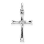 14k White Gold 1/15 carat Diamond Cross Pendant - Image 3