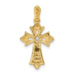 10K 1/10ct. Diamond Fancy Cross Pendant - Image 3