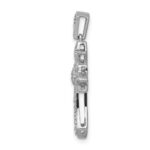 10K White Gold 1/6ct. Diamond Fleur de Lis Cross Pendant - Image 2