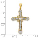 10k 1/3ct. Diamond Filigree Cross Pendant - Image 4