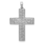 14k White Gold 1/2 carat Lab Grown Diamond VS/SI+ G+ Complete Latin Cross Pendant