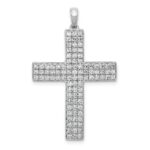 14k White Gold 1 carat Lab Grown Diamond VS/SI+ G+ Complete Latin Cross Pendant