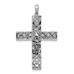14k White Gold 1 carat Lab Grown Diamond VS/SI+ G+ Complete Latin Cross Pendant - Image 3