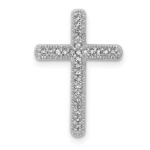14k White Gold 1/10 carat Diamond Cross Chain Slide