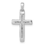 14k White Gold Small 1/10 carat Diamond Cross Pendant