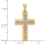 14k Large 1/10 carat Diamond Cross Pendant - Image 2
