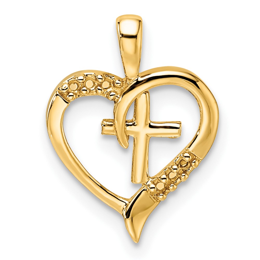 PM5143-004-Y.jpg 14k Heart Cross Pendant Mounting - Image 1