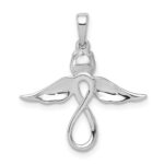14k White Gold Diamond Infinity Angel Pendant - Image 3