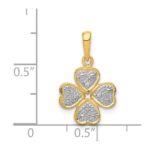 14k Diamond Four Leaf Clover Pendant - Image 4