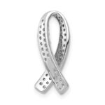 14k White Gold 1/3 carat Diamond Awareness Ribbon Chain Slide - Image 3